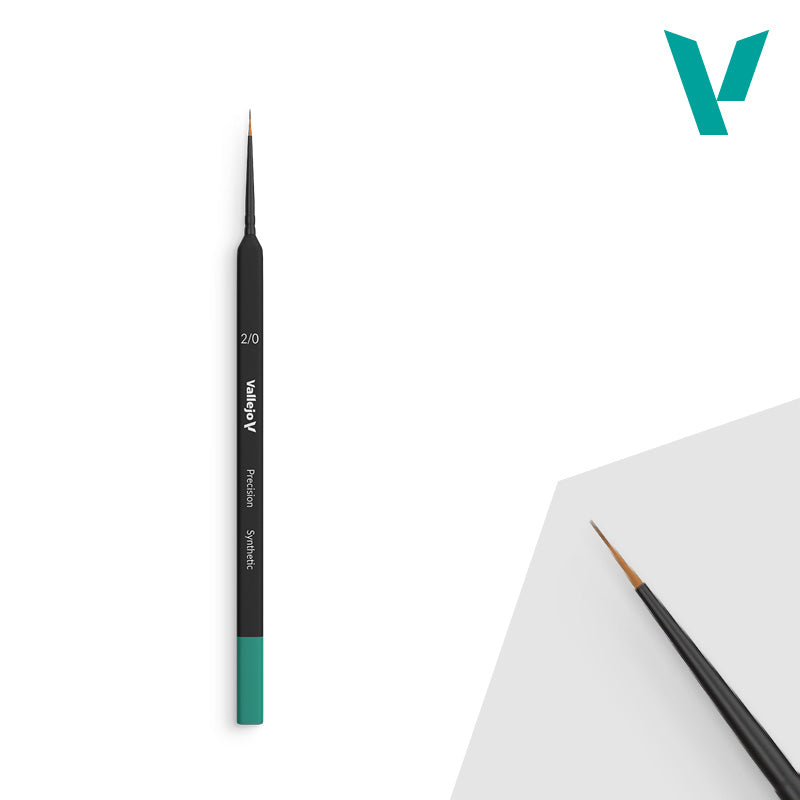 Vallejo Brushes - Precision - Round Synthetic Brush Triangular Handle No.2/0