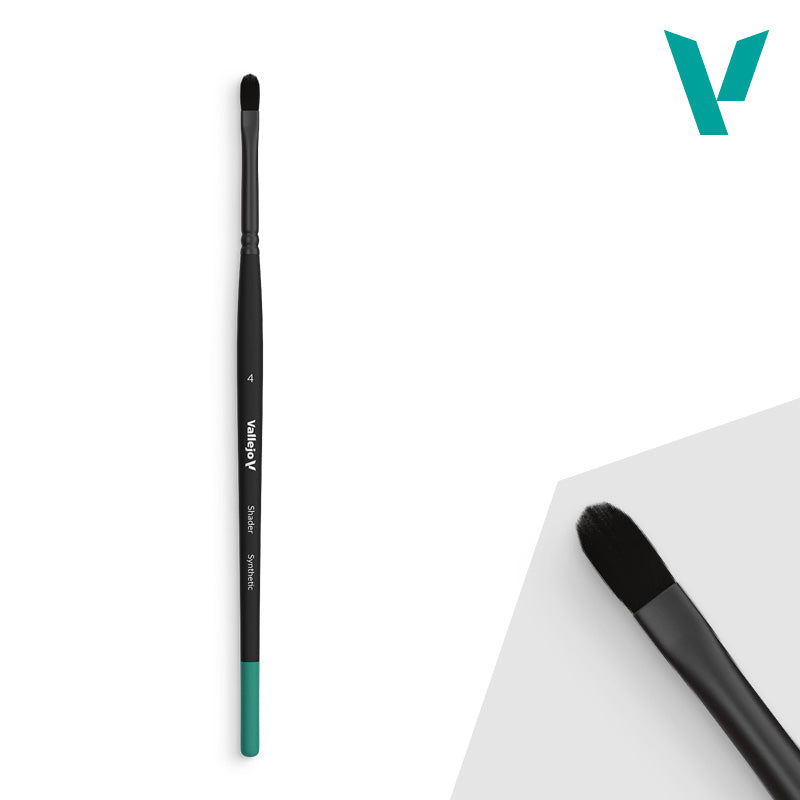 Vallejo Brushes - Shader - Filbert Shader Flat Synthetic Brush No. 4