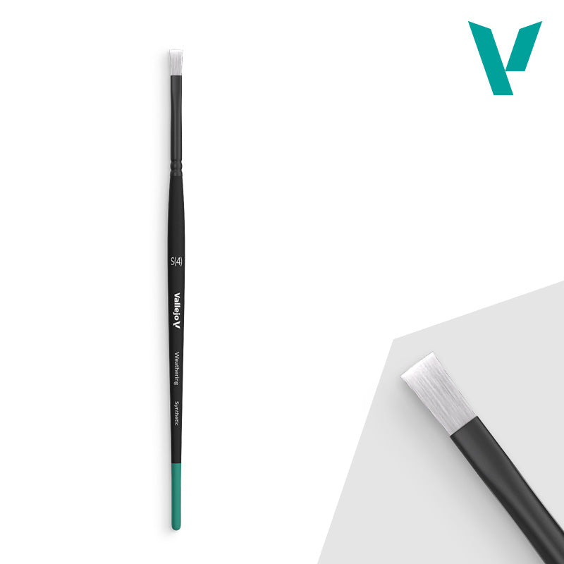Vallejo Brushes - Weathering Flat - Synthetic Brush Small