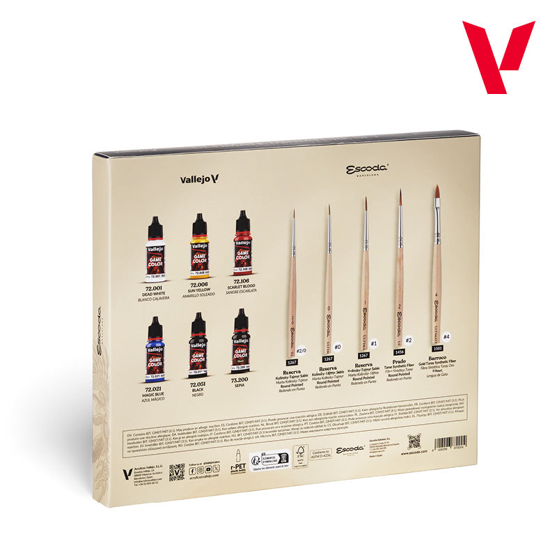 Vallejo: Ultimate Miniature Set - Paint & Brushes (5)
