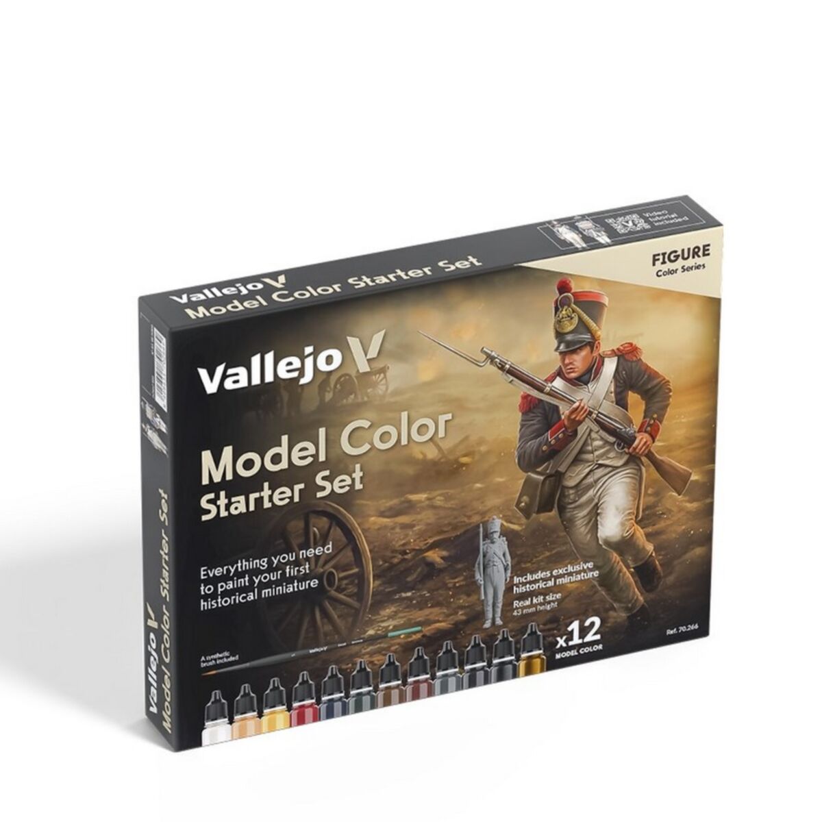 Vallejo Model Colour Starter Set with 12 paints, French grenadier figure and brush